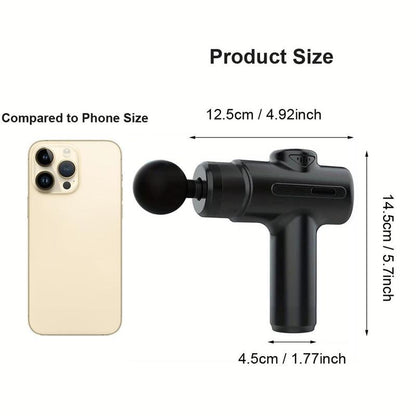 Revitalize Your Body with the Electric Muscle Massager - Handheld Neck and Back Massager with 4 Versatile Heads for Ultimate Relaxation at Home, Travel, and Gym