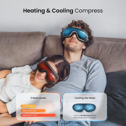 Experience Ultimate Relaxation with the RENPHO Eyeris 3 Eye Massager - Heat & Cooling Relief for Migraines, Voice-Controlled Convenience, and Perfect Gift for Any Occasion
