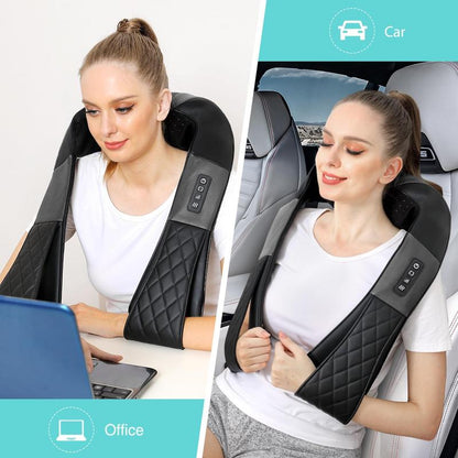 Revitalize Your Body with the Shiatsu Neck and Back Massager - Heat & Deep Tissue Relief for Home, Office, and Car - Perfect Gift for Loved Ones!