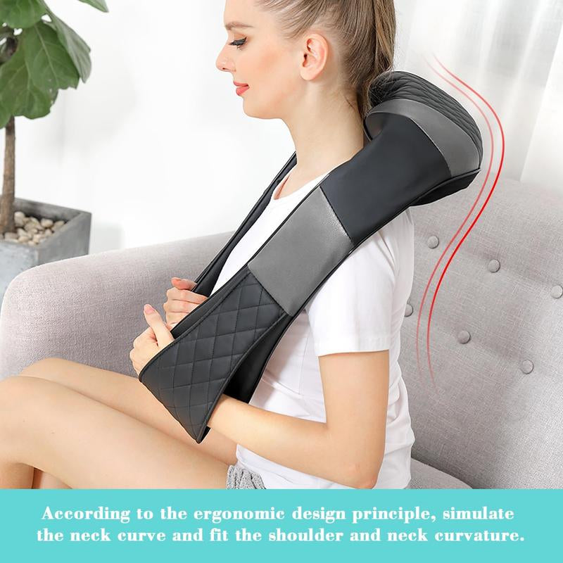 Revitalize Your Body with the Shiatsu Neck and Back Massager - Heat & Deep Tissue Relief for Home, Office, and Car - Perfect Gift for Loved Ones!