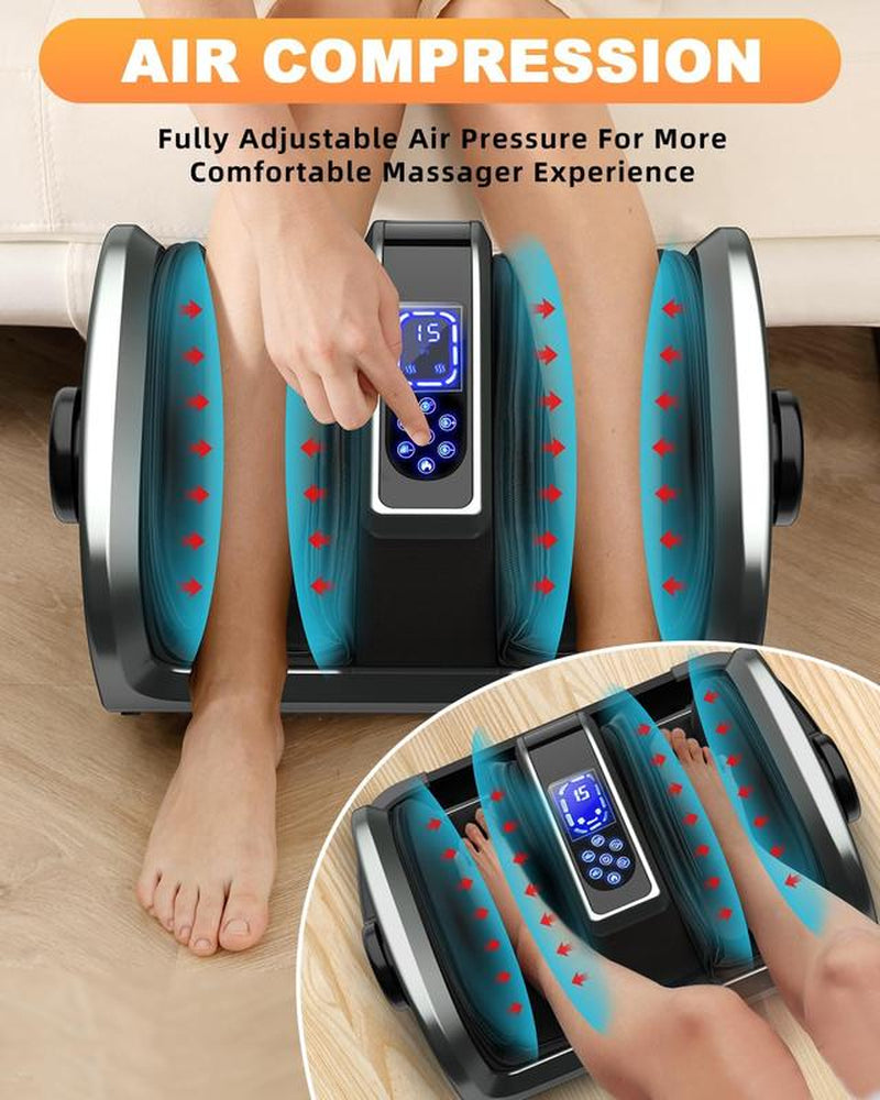 Revitalize Your Feet with TISSCARE Shiatsu Foot Massager – Soothing Heat & Air Compression for Ultimate Pain Relief, Perfect for Circulation, Neuropathy & Plantar Fasciitis – Ideal for Feet & Calves in Stylish Grey