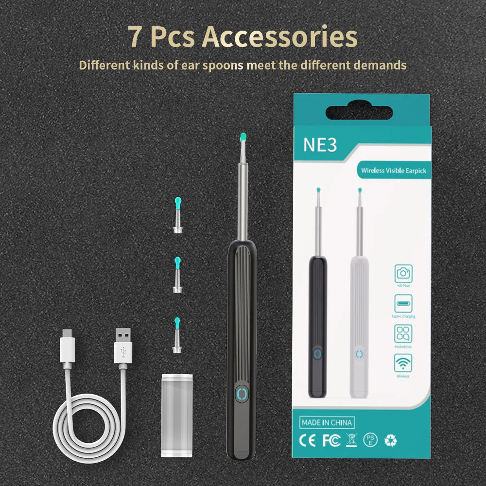 Revolutionize Your Ear Care with the Smart Visual HD Ear Cleaner - Wireless Otoscope for Effortless Wax Removal