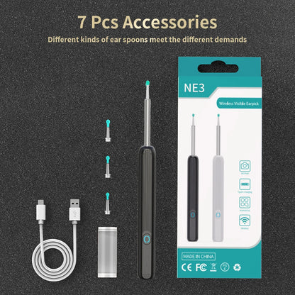 Revolutionize Your Ear Care with the Smart Visual HD Ear Cleaner - Wireless Otoscope for Effortless Wax Removal