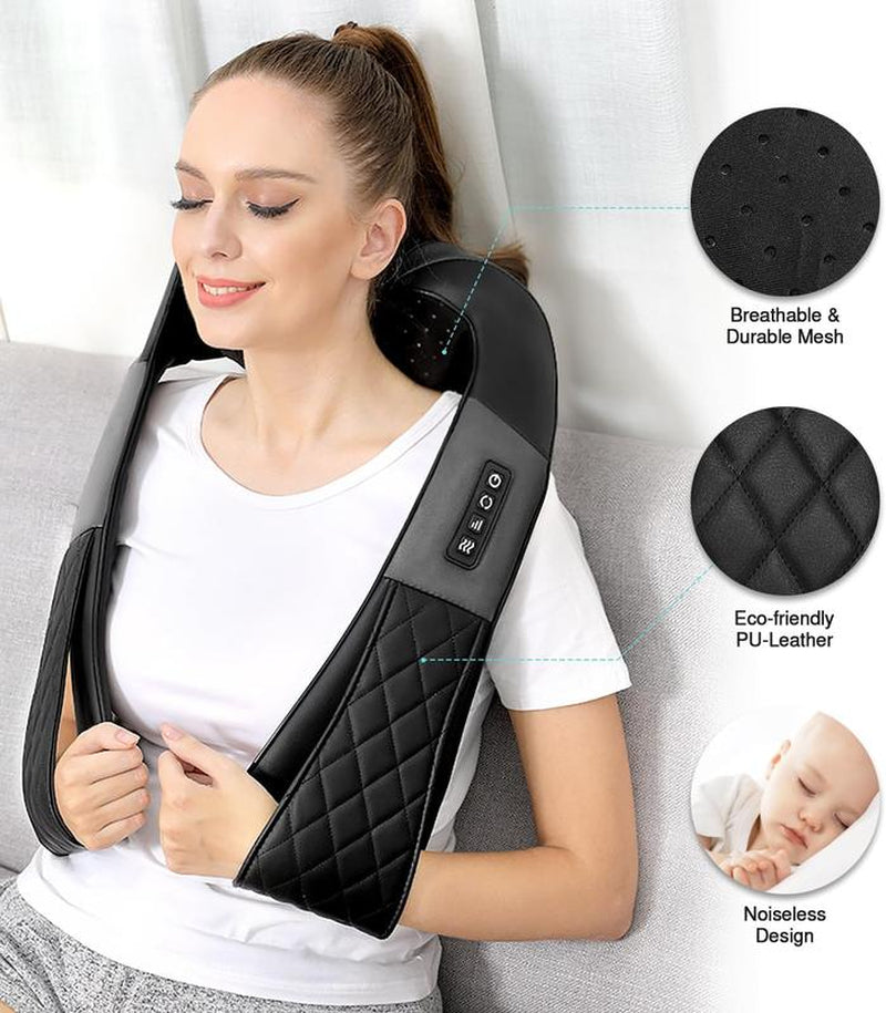 Revitalize Your Body with the Shiatsu Neck and Back Massager - Heat & Deep Tissue Relief for Home, Office, and Car - Perfect Gift for Loved Ones!