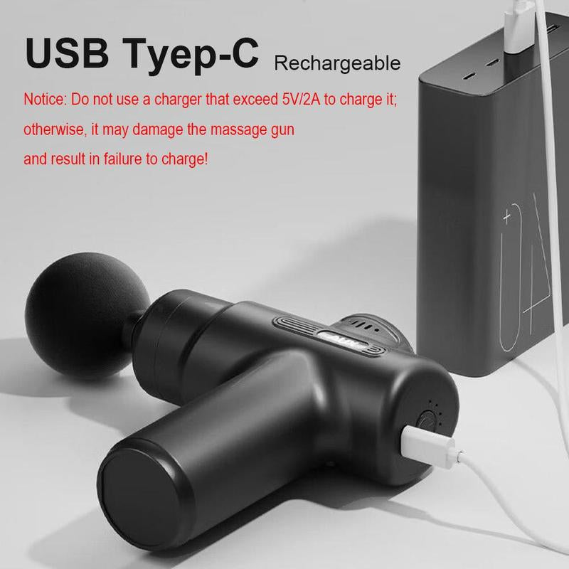 Revitalize Your Body with the Electric Muscle Massager - Handheld Neck and Back Massager with 4 Versatile Heads for Ultimate Relaxation at Home, Travel, and Gym