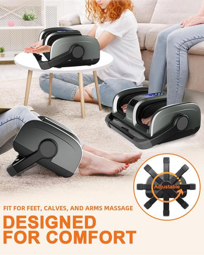 Revitalize Your Feet with TISSCARE Shiatsu Foot Massager – Soothing Heat & Air Compression for Ultimate Pain Relief, Perfect for Circulation, Neuropathy & Plantar Fasciitis – Ideal for Feet & Calves in Stylish Grey