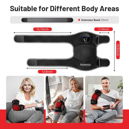 Ultimate Wireless Red Light Therapy & Vibration Massage Knee Brace - Rechargeable Heated Device for Joint Pain Relief and Faster Recovery