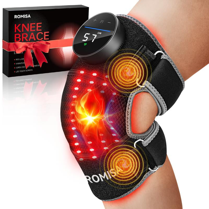 Ultimate Wireless Red Light Therapy & Vibration Massage Knee Brace - Rechargeable Heated Device for Joint Pain Relief and Faster Recovery
