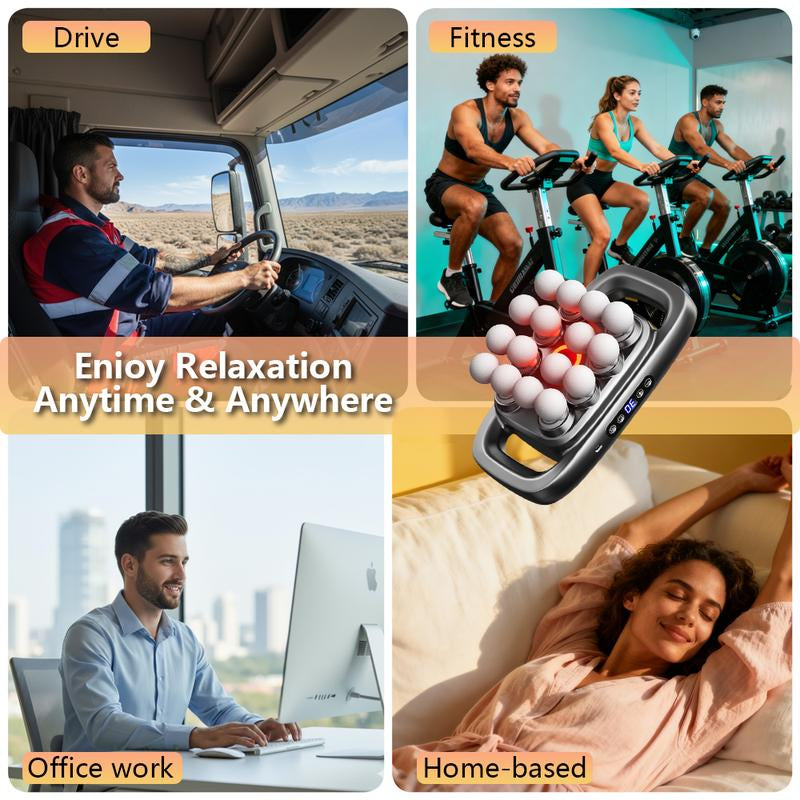 Ultimate 16-Head Deep Tissue Massage Gun – 30 Adjustable Levels & 3 Therapeutic Modes with Red Light Therapy for Comprehensive Muscle Relief