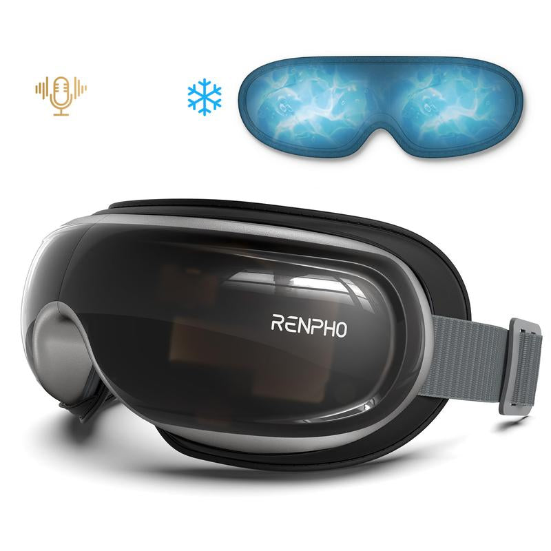 Experience Ultimate Relaxation with the RENPHO Eyeris 3 Eye Massager - Heat & Cooling Relief for Migraines, Voice-Controlled Convenience, and Perfect Gift for Any Occasion