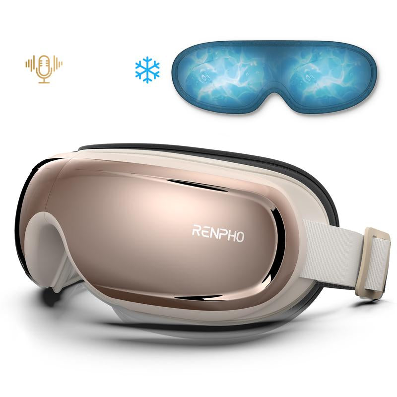 Experience Ultimate Relaxation with the RENPHO Eyeris 3 Eye Massager - Heat & Cooling Relief for Migraines, Voice-Controlled Convenience, and Perfect Gift for Any Occasion