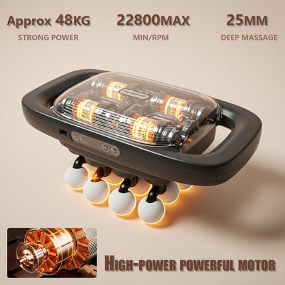 Ultimate 16-Head Deep Tissue Massage Gun – 30 Adjustable Levels & 3 Therapeutic Modes with Red Light Therapy for Comprehensive Muscle Relief