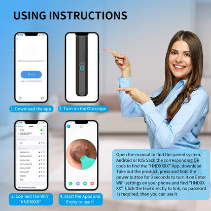 Revolutionize Your Ear Care with the Smart Visual HD Ear Cleaner - Wireless Otoscope for Effortless Wax Removal