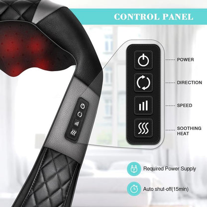 Revitalize Your Body with the Shiatsu Neck and Back Massager - Heat & Deep Tissue Relief for Home, Office, and Car - Perfect Gift for Loved Ones!