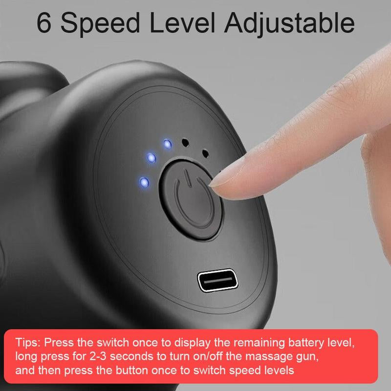 Revitalize Your Body with the Electric Muscle Massager - Handheld Neck and Back Massager with 4 Versatile Heads for Ultimate Relaxation at Home, Travel, and Gym